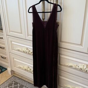 ZADIG & VOLTAIRE BURGUNDY VELVET DRESS WITH FRENCH LACE SIZE XS